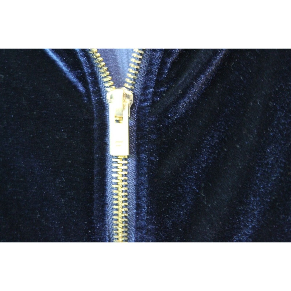 ✨2/$20 Fabletics Donna Velour Full Zip Up Hoodie Deep Navy Gold Medium Jacket - Picture 5 of 10